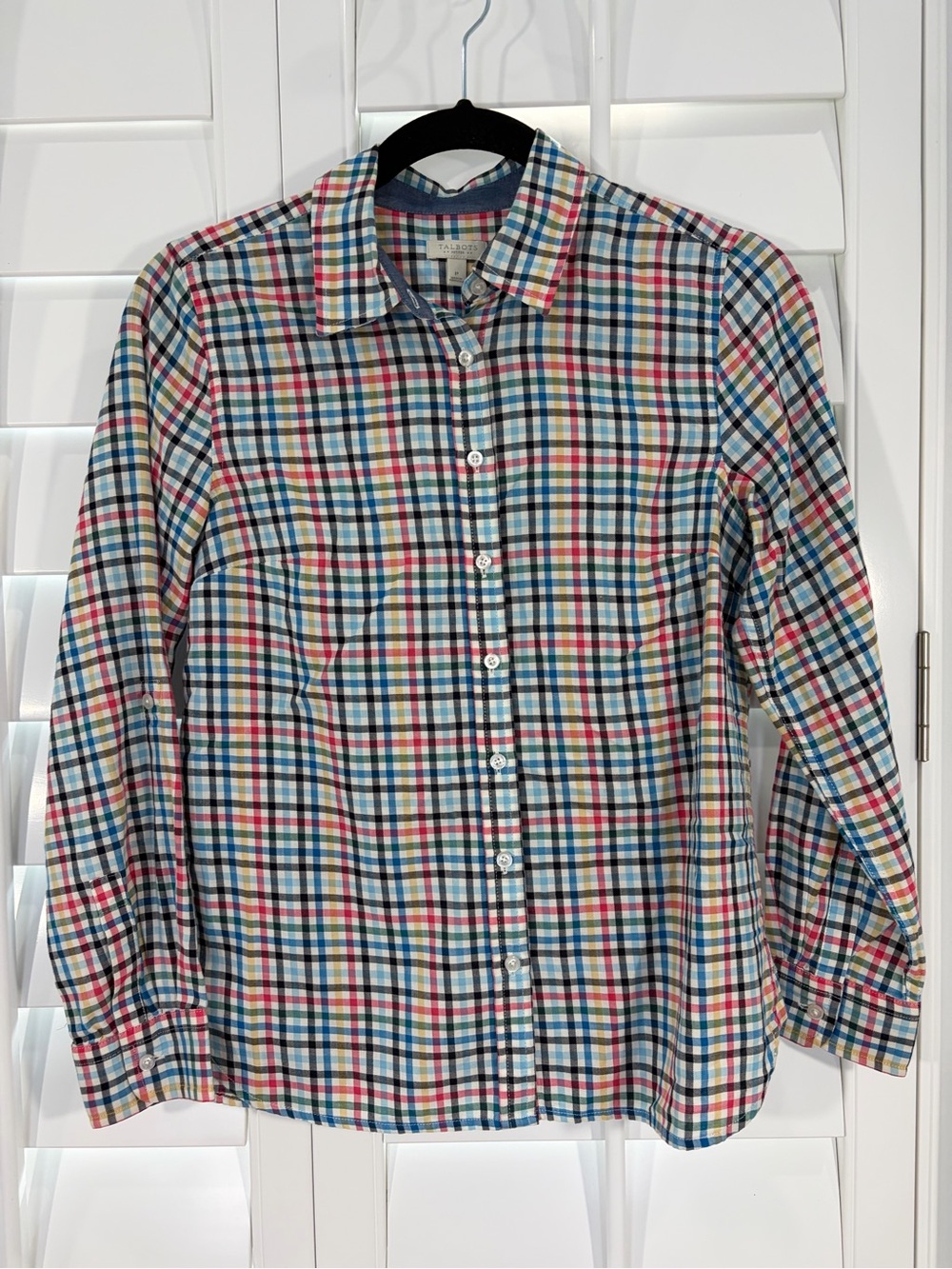 Talbots Multicolor Plaid Button-Down Shirt (XSP)
